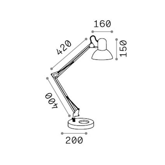 Lampada Da Scrivania-Ufficio Moderna Wally Metallo Nero 1 Luce E27