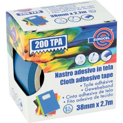 Nastro adesivo telato 200 tpa eurocel blu mm 38 ml 2,7 (4 pezzi) Eurocel 