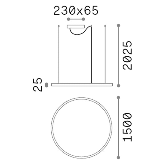 Sospensione Moderna Oracle Alluminio-Plastiche Bianco Led 89W 3000K D150Cm