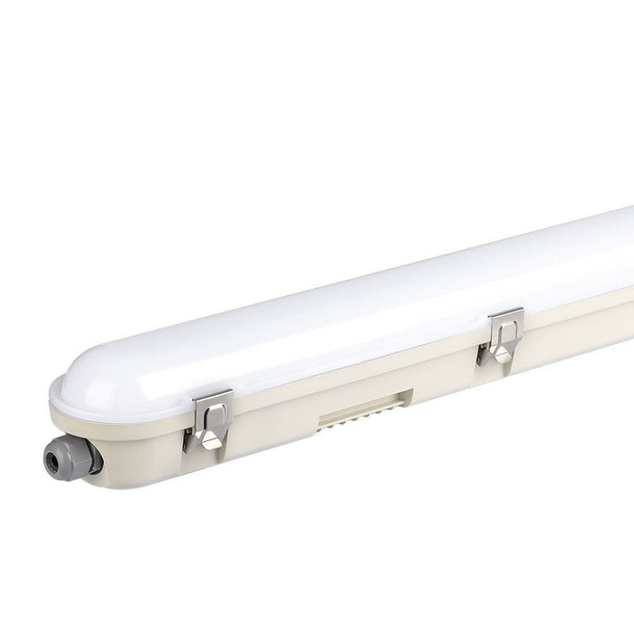 36W Led Wp Lamp Fitting 120Cm With Samsung Chip-Milky Cover+Ss Clips 6400K