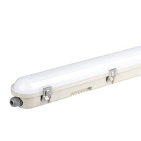 48W Led Wp Lamp Fitting 150Cm-Samsung Chip & Em Kit-Milky Cover+Ss Clips 4000K