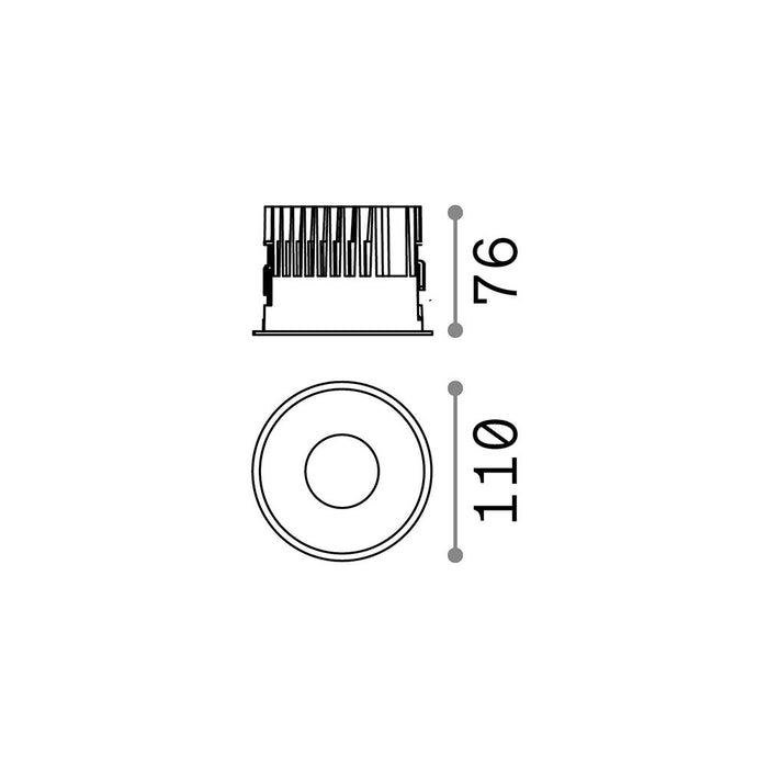 Faretto Ad Incasso Off Alluminio Nero Led 15W 3000K Luce Calda