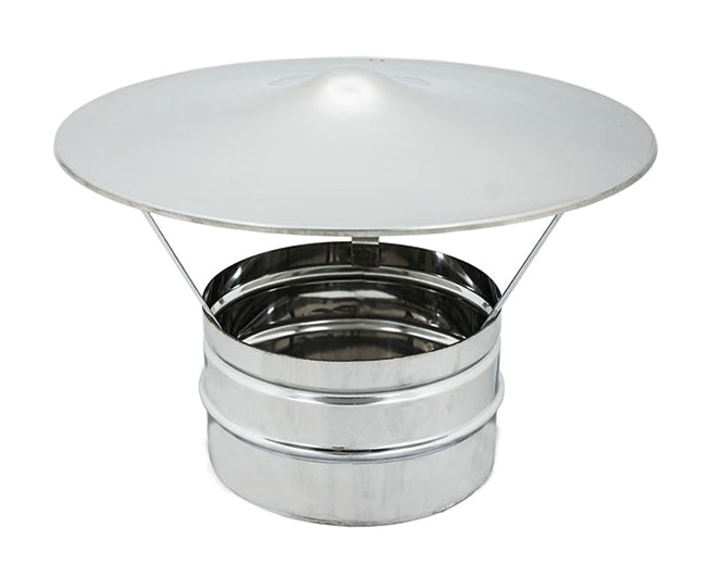 CAPPELLO CINESE MONOPARETE ACCIAIO INOX AISI 316 ø100  