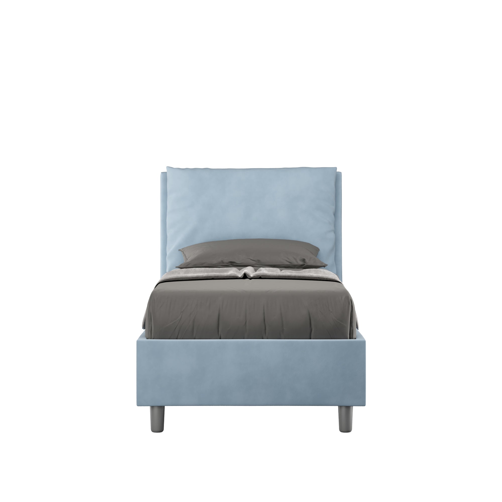 Letto Singolo 80x190 cm con Rete e Contenitore Antea Azzurro