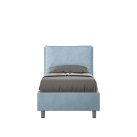 Letto Singolo 80x210 cm con Rete e Contenitore Antea Azzurro