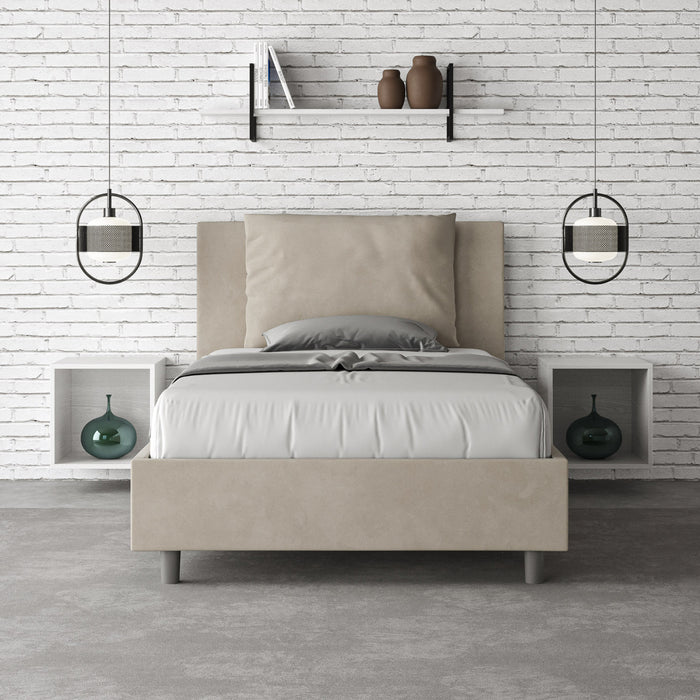 Letto Singolo 100x190 cm con Rete Antea Sabbia