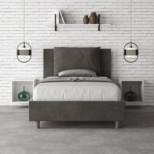 Letto Singolo 100x190 cm con Rete Antea Grigio