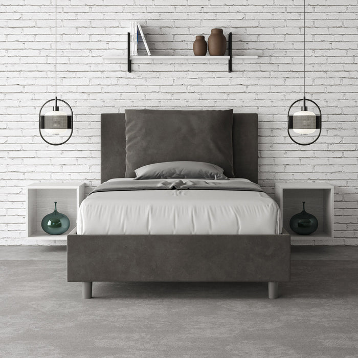 Letto Singolo 100x190 cm con Rete Antea Grigio