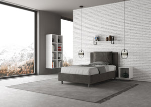 Letto Singolo 100x210 cm con Rete Antea Grigio