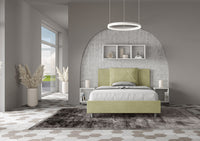 Letto 1 Piazza e Mezzo 130x190 cm con Rete e Contenitore Antea Tè Verde