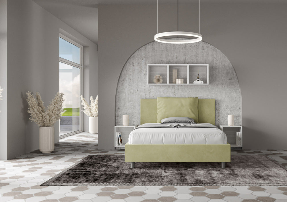 Letto 1 Piazza e Mezzo 120x190 cm con Rete e Contenitore Antea Tè Verde