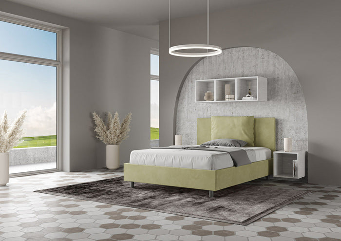 Letto 1 Piazza e Mezzo 120x200 cm con Rete e Contenitore Antea Tè Verde