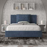 Letto 1 Piazza e Mezzo 130x190 cm con Rete e Contenitore Antea Blu