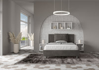 Letto 1 Piazza e Mezzo 130x190 cm con Rete e Contenitore Antea Grigio