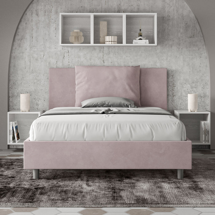 Letto 1 Piazza e Mezzo 130x200 cm con Rete e Contenitore Antea Glicine