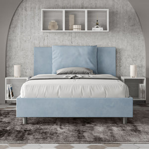 Letto Matrimoniale Francese 140x190 cm con Rete Antea Azzurro