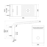 Soffione doccia Bossini Syncro Neb acciaio inox cromato deviatore incorporato