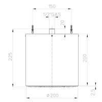 Soffione doccia a soffitto acciaio inox Bossini Oki diametro 200 mm