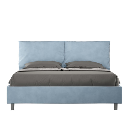 Letto Matrimoniale 160x190 cm con Rete e Contenitore Antea Azzurro