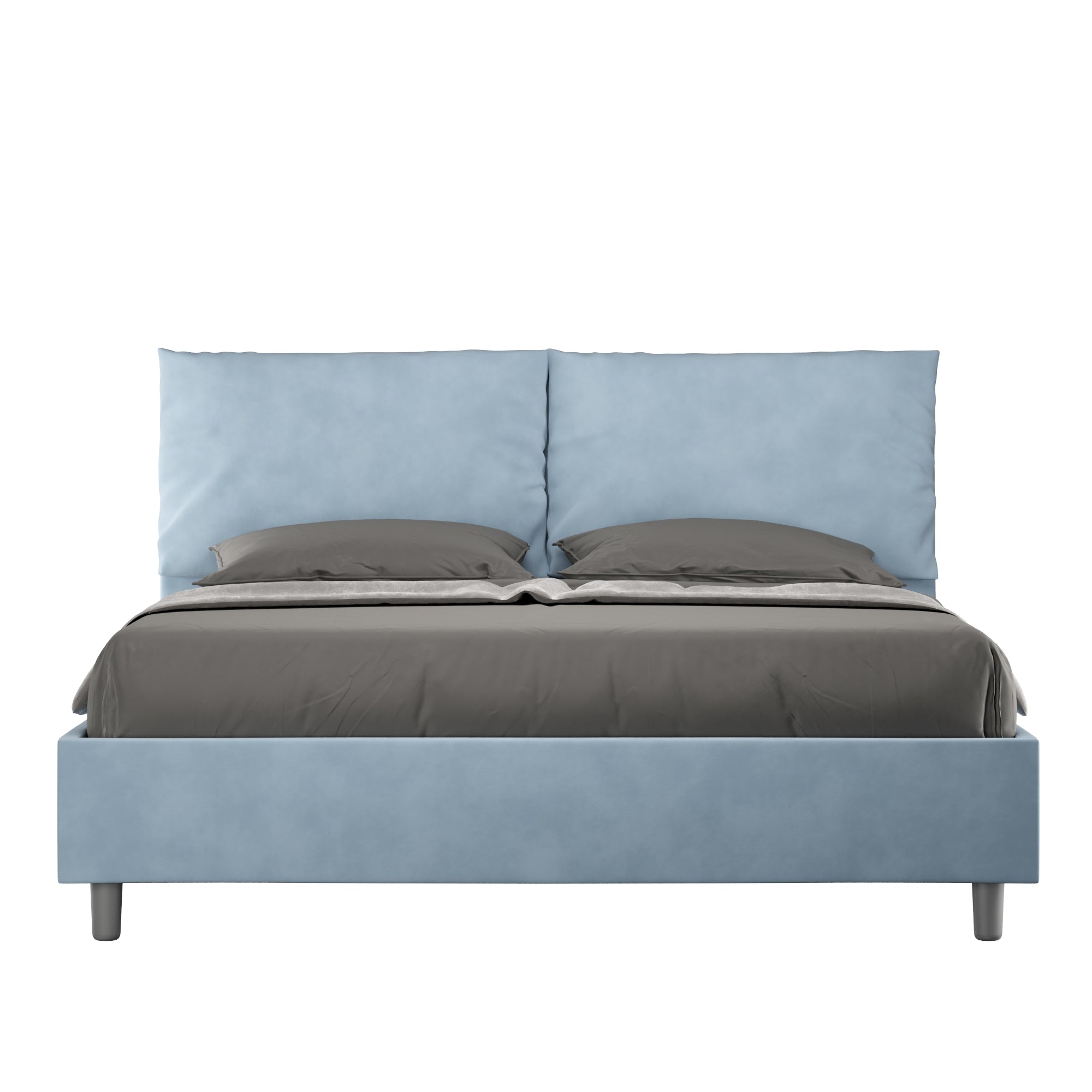 Letto Matrimoniale 160x200 cm con Rete Antea Azzurro