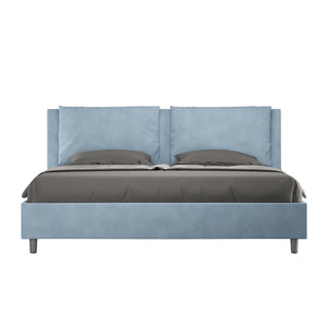 Letto Matrimoniale Large 170x190 cm con Rete e Contenitore Antea Azzurro