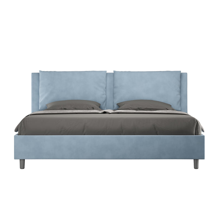 Letto Matrimoniale Large 170x210 cm con Rete e Contenitore Antea Azzurro