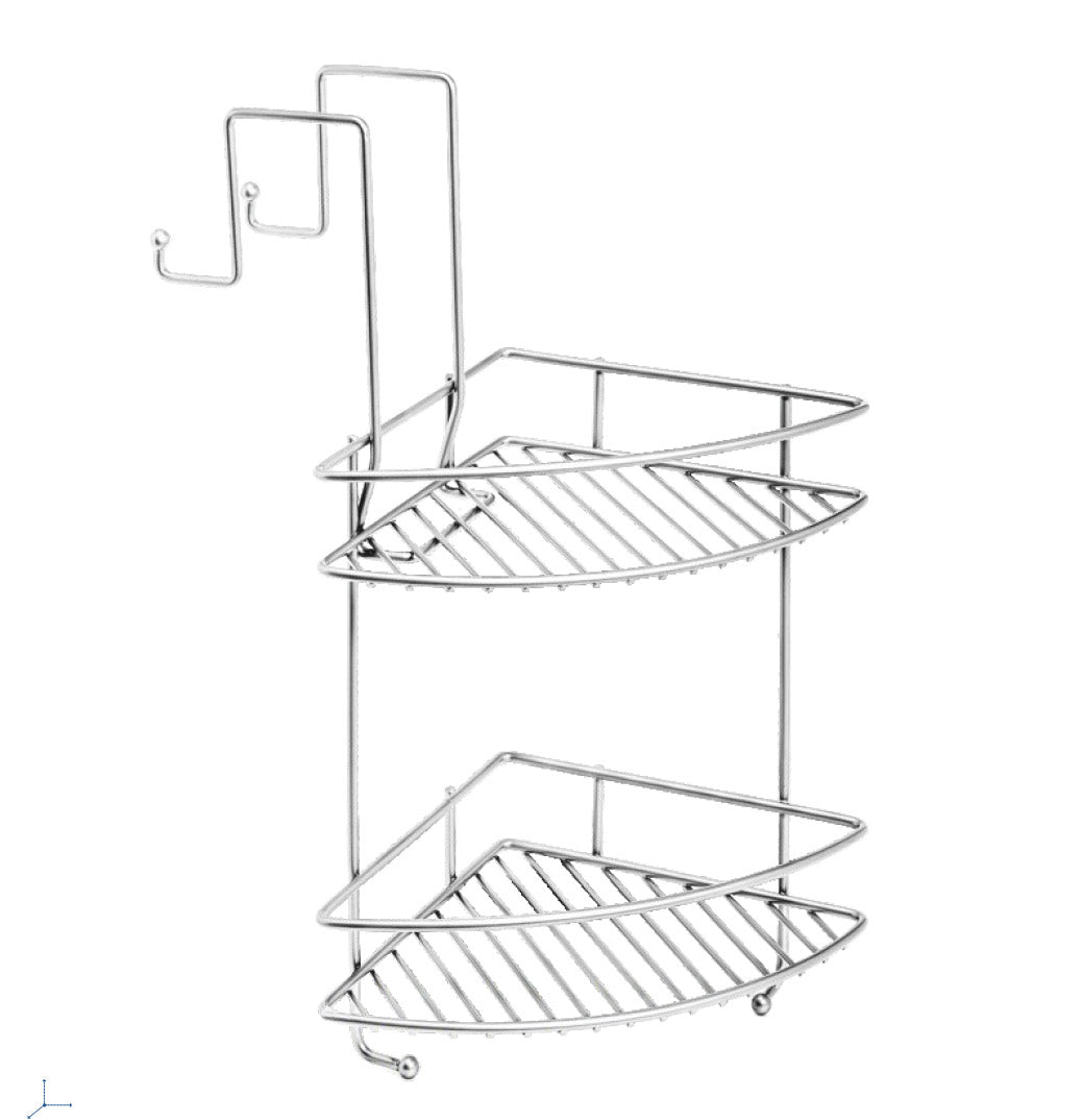 Cestello Doccia Angolare Doppio 2 Mensole Accessori da Bagno Satinato Metaform