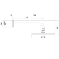 Soffione doccia tondo ottone cromato Bossini Liberty-Gom diametro 210 mm