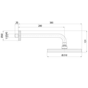 Soffione doccia tondo ottone cromato Bossini Liberty-Gom diametro 210 mm