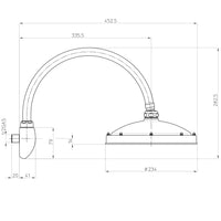 Soffione doccia tondo con braccio Bossini RetrÃ²-Arc diametro 230 mm