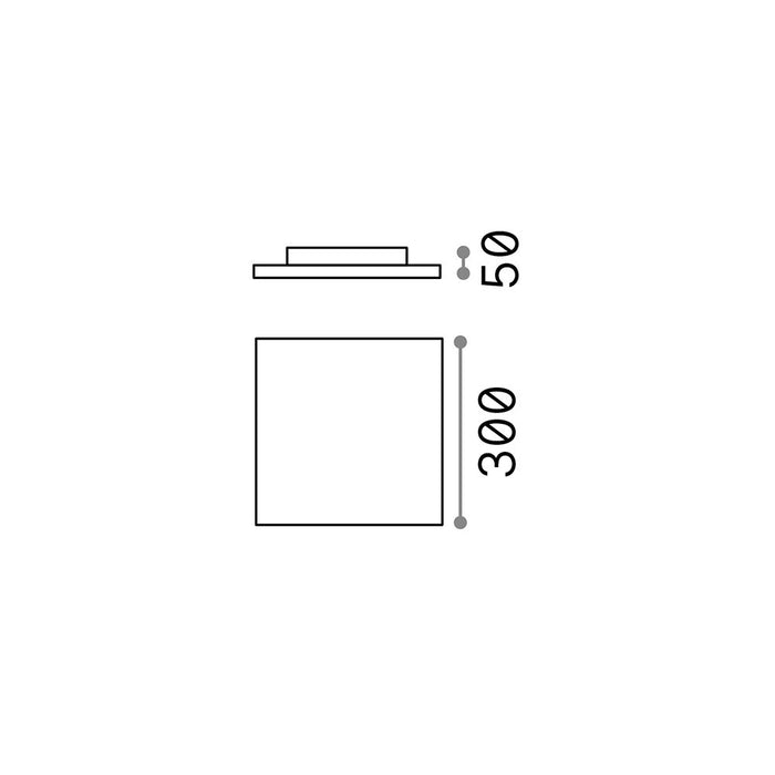 Plafoniera Quadrata Moderna Mib Alluminio-Materie Plastiche Bianco Led 19W 3000K