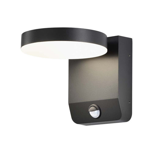 20W Led Wall Light With Sensor 4000K Black Body Round  Ip65