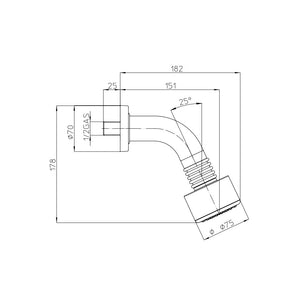 Bossini Cylindrico/1 soffione doccia con braccio 1/2 '' MM ottone cromato