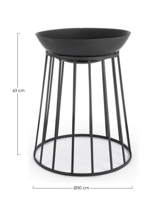 Set 2 Bracieri da Giardino Ø50x63h cm Efesto Nero