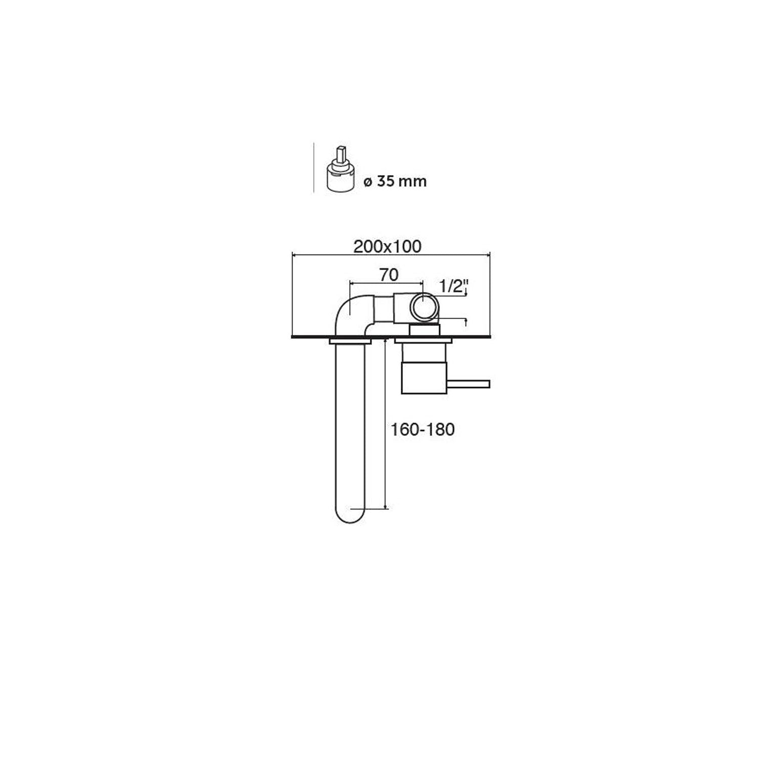 Miscelatore lavabo incasso in ottone bianco opaco senza scarico della serie minimal Keller taps