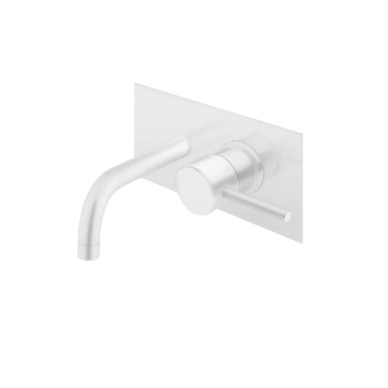 Miscelatore lavabo incasso in ottone bianco opaco senza scarico della serie minimal Keller taps