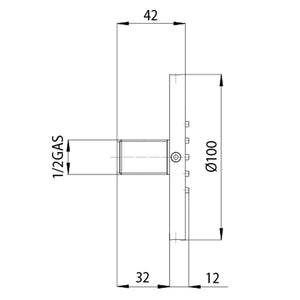 Soffione doccia autopulente ottone cromato Bossini Tondo Flat diametro 100 mm