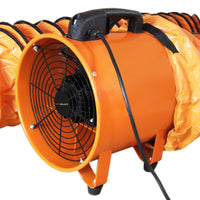 Ventilatore Estrattore Aria Industriale con Tubo Dotto Aspira Polveri e Fumo o Soffia Aria Pulita Ventola Reversibile - 300mm - Dotto 6m