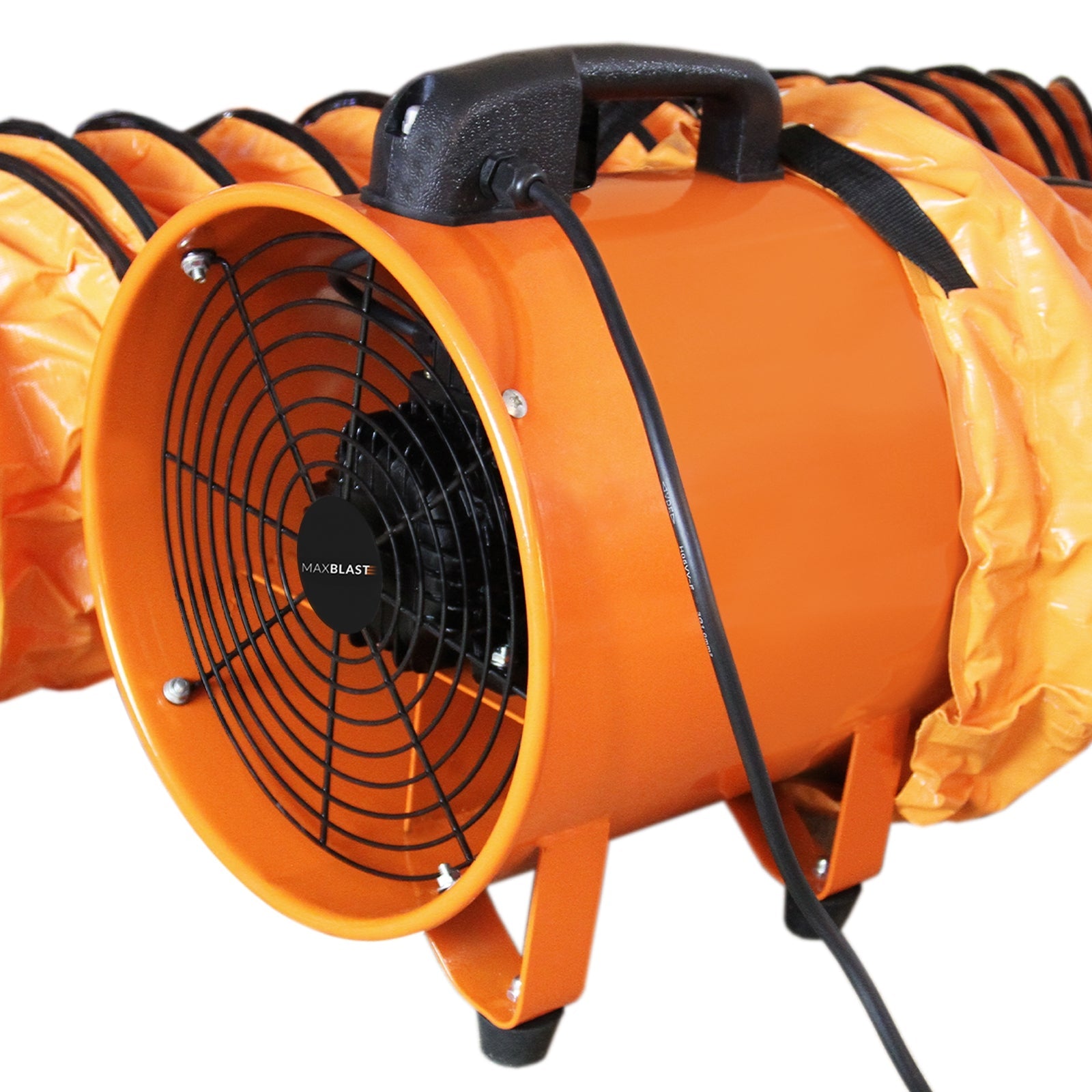 Ventilatore Estrattore Aria Industriale con Tubo Dotto Aspira Polveri e Fumo o Soffia Aria Pulita Ventola Reversibile - 300mm - Dotto 12m