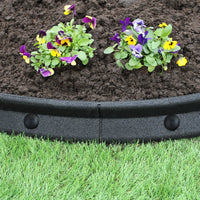 Bordatura per Aiuole Bordo Prato da Giardino Palizzata Flessibile fino a 70° in Gomma Resistente agli UV Pezzi da 1.2m - Nero - 14 pezzi