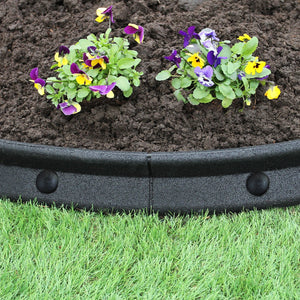 Bordatura per Aiuole Bordo Prato da Giardino Palizzata Flessibile fino a 70° in Gomma Resistente agli UV Pezzi da 1.2m - Nero - 14 pezzi