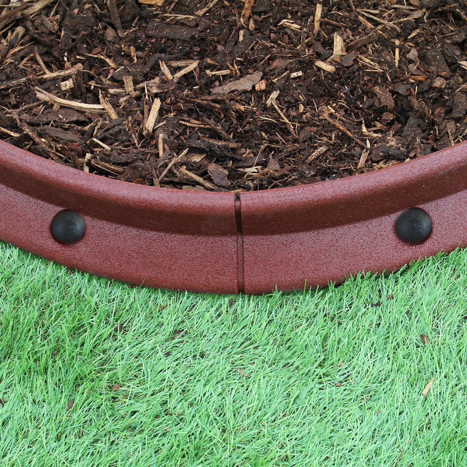 Monster Shop - Bordatura per Aiuole Bordo Prato da Giardino Palizzata Flessibile Fino a 70° in Gomma Resistente agli UV Pezzi da 1.2m - Terracotta - 8 Pezzi