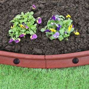 Monster Shop - Bordatura per Aiuole Bordo Prato da Giardino Palizzata Flessibile Fino a 70° in Gomma Resistente agli UV Pezzi da 1.2m - Terracotta - 28 Pezzi