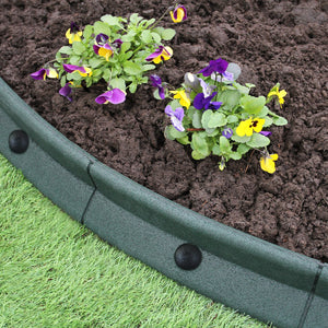 Bordatura per Giardino Palizzata Flessibile Fino a 70° in Gomma Resistente agli UV Pezzi da 1.2m - Verde - 36 Pezzi