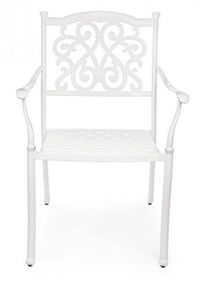 Set 4 Sedie da Giardino 65x60x92h cm con Braccioli Ivrea Bianco