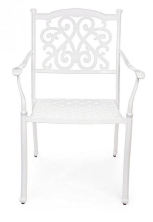 Set 4 Sedie da Giardino 65x60x92h cm con Braccioli Ivrea Bianco