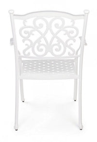 Set 4 Sedie da Giardino 65x60x92h cm con Braccioli Ivrea Bianco