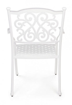 Set 4 Sedie da Giardino 65x60x92h cm con Braccioli Ivrea Bianco