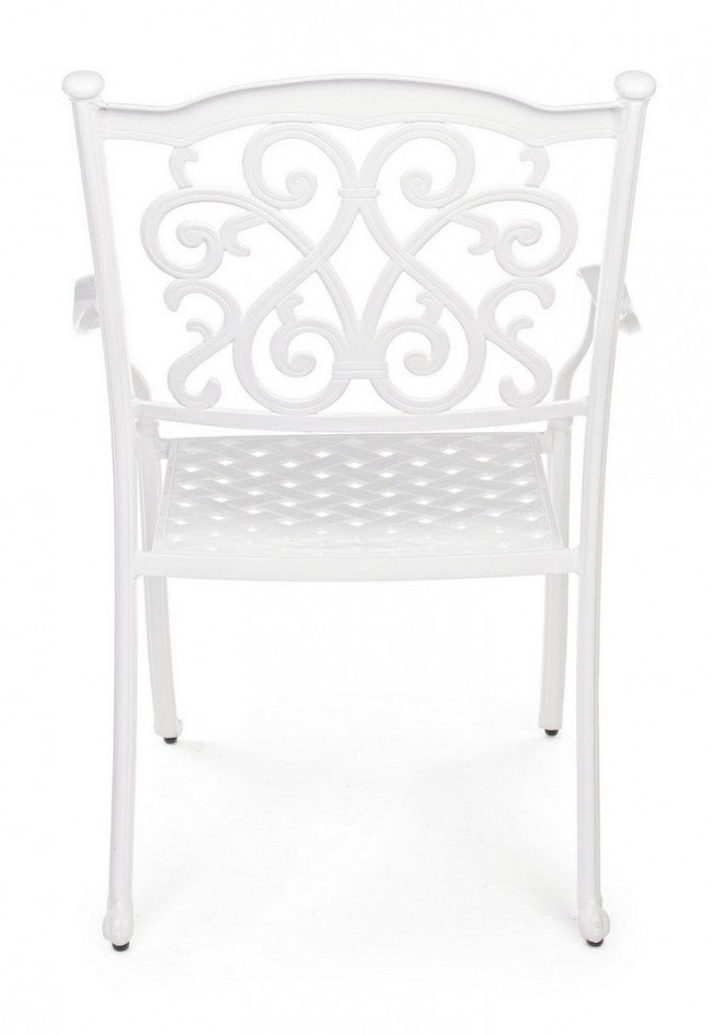 Set 4 Sedie da Giardino 65x60x92h cm con Braccioli Ivrea Bianco