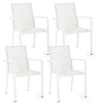 Set 4 Sedie da Giardino 56,2x60x88h cm con Braccioli Konnor Bianco